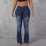 High Stretch Flared Denim Pants Casual Versatile Womens Fashion Perfect for Everyday Wear Wholes