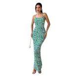 Summer Floral Maxi Dress Sexy Backless Fishtail Design Casual Perfect for Vacations and Music Fe