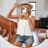 Womens Ribbed Tank Top Elastic Solid Color Comfortable Fit Summer Casual Wear Wholesale Availabl