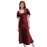 Red Satin Mermaid Dress Waist Cinching Elegant Design Perfect for Parties and Gatherings Wholesa