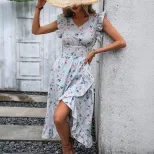 Floral Print Dress Fresh and Sweet Design Perfect for Spring Summer Occasions Wholesale Availabl