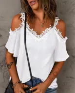 Lace Short Sleeve T Shirt Comfortable Fabric Trendy Design Various Colors Casual Wear Summer Sty