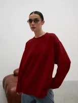 Womens Long Sleeve T Shirt 260g Combed Cotton Solid Color Loose Fit Casual Style High Quality Re