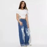 High Waisted Straight Leg Jeans Vintage Style Casual Fit Comfortable Fabric Perfect for Everyday