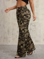 Camouflage Wide Leg Cargo Pants Casual Style Streetwear Trend Comfortable Fit Wholesale Availabl
