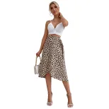 Polka Dot Print Split Hem Midi Skirt Casual Versatile Elegant Perfect for Daily Wear or Special
