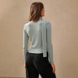 Irregular Button Design Knit Cardigan Long Sleeve High End Feel Lightweight Fabric Early Autumn