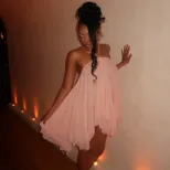 Chic Backless Halter Dress Loose Fit Solid Color Sexy Design Perfect for Autumn and Winter Whole