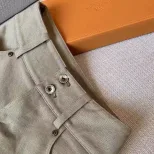 Khaki Low Rise Casual Womens Denim Shorts Loose Fit Stretch Fabric Spring Summer Wear