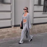 Casual Loose Long Cardigan Set Includes Crop Skirt Cami Top and Pants Perfect for Spring Summer