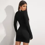 V Neck Bodycon Dress Long Sleeve Slim Fit Sexy Style Spring Summer Fashion Wholesale Available