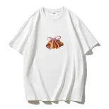 Womens Vintage Bow Print T Shirt Summer Casual Style Loose Fit Round Neck Short Sleeve 100 Cotto