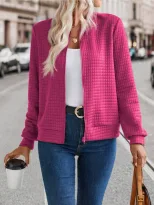 Autumn Long Sleeve Zipper Detail Cardigan Solid Color Lightweight Casual Style Wholesale Availab