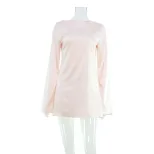 Casual Loose Fit Satin Dress Round Neck Long Sleeve Comfortable Versatile Perfect for Everyday W