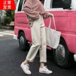 亚马逊牛仔裤女2023春秋新款宽松显瘦高腰百搭老爹休闲阔腿直筒裤