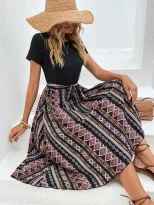Fashionable Womens Loose Vacation Dress Spring Summer Collection Comfortable Fit Trendy Design O