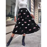 Chiffon Midi Skirt Elegant Floral Print Lightweight Fabric Comfortable Fit Perfect for Spring an