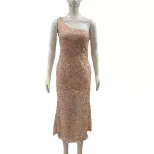 Sleeveless Sequin Dress Elegant One Shoulder Design Perfect for Summer Events Wholesale Availabl