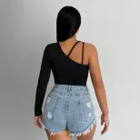 Womens Sexy Off Shoulder Long Sleeve T Shirt Irregular Fit Spring Summer Style Wholesale Availab