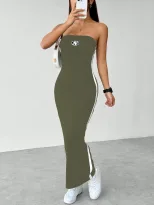 Strapless Bodycon Dress Backless Design Slim Fit Elegant Style Perfect for Parties and Events Re