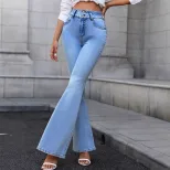 High Waisted Slim Fit Flared Jeans Womens Casual Denim Trousers Stylish and Comfortable Ready to
