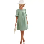 Casual Loose Fit Bell Sleeve Dress Fashionable Design European and American Style Perfect for Ev