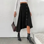 Womens Midi Skirt Solid Color Fashionable Versatile Spring Fall Wear Wholesale Available OEM ODM