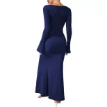 Elegant Long Sleeve Mermaid Dress Spring Summer Collection Party Wear Comfortable Fabric Wholesa