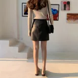 A Line PU Leather Mini Skirt Slim Fit Autumn Winter Style Trendy Design Wholesale Available low