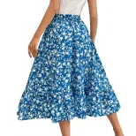 Floral Midi Skirt Casual Versatile Commuter Style Perfect for Vacation or Everyday Wear Wholesal