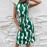 Irregular Floral Print Vest Dress for Women Summer Style Mid Length Comfortable Fit Wholesale Av