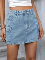 Denim Bodycon Skirt Street Style A Line Silhouette Casual Wear Ready to Ship Low MOQ fast shippi