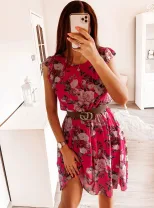 Chiffon Ruffle Sleeve Dress Summer Floral Print Sexy Design Available in 6 Colors Perfect for Ca