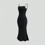 Sleeveless High Waist Bodycon Dress Sexy Style Adjustable Tie Elegant Fit Perfect for Parties or