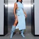 Trendy Womens Denim Dress Sexy Style Unique Design Casual Wear Wholesale Available OEM ODM servi