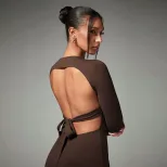 Backless Design Dress High Waist Slim Fit Solid Color Spring Summer Casual Wear Wholesale Availa