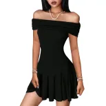 Summer Womens Dress Off Shoulder High Waisted Short Skirt Elegant Design Perfect for Casual Outi