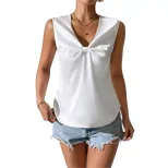 Womens Casual Sleeveless T Shirt Versatile Minimalist Design Spring Summer Fashion Perfect for W