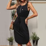 Black Asymmetrical Bodycon Dress Summer Fashion for Women Elegant Casual Wear Wholesale Availabl