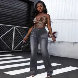 Womens Loose Fit Stretch Denim Pants Casual Street Style Perfect for Everyday Wear Ready to Ship