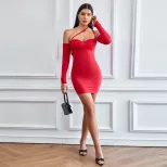 Womens Bodycon Mini Dress Sexy Spaghetti Strap European and American Style Nightclub Party Wear