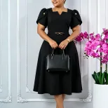 Plus Size Elegant High Waist Dress Summer Fashion African Print Comfortable Fabric Wholesale Ava