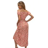 Floral Print Maxi Dress Elegant Fresh Sweet Style Perfect for Summer Events Wholesale Available