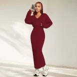 Womens Solid Color Knit Two Piece Dress Set Elegant Commuter Style Perfect for Spring and Summer
