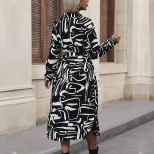 Long Sleeve Lapel Dress Fashionable Autumn Style Womens Casual Wear Wholesale Available ready to