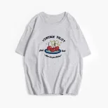Womens Summer Graphic T Shirt Loose Fit Round Neck Short Sleeve 100 Cotton Casual Everyday Wear