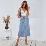 High Waisted A Line Denim Skirt Casual Trendy Slim Fit Perfect for Everyday Wear Wholesale Avail