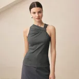 Chic Sleeveless T Shirt Elegant Design Summer Style Comfortable Fit Perfect for Office Wear Whol