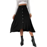 Womens Midi Skirt Solid Color Fashionable Versatile Spring Fall Wear Wholesale Available OEM ODM