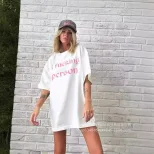 Vintage Graphic Print T Shirt Summer Style Casual Fit Loose Cotton Top Womens Fashion Wholesale
